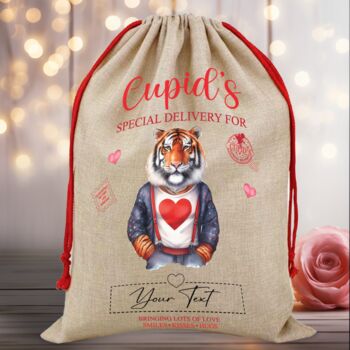 Personalised Valentine Animal Love Heart Cupid Sack, 11 of 12