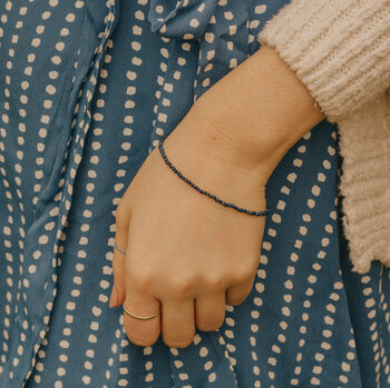 925 Silver Super Mini Lapis Lazuli Crystal Bracelet, 2 of 4