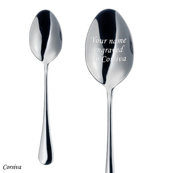 Personalised Silver Dessert Spoon With Free Engraving, 2 of 3