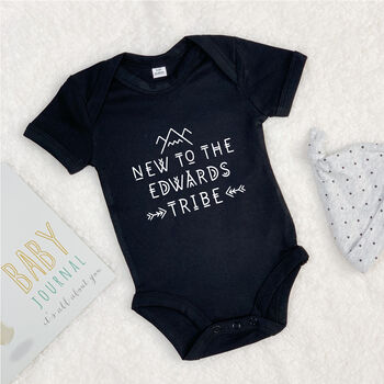 Personalised New To The Tribe Babygrow, 10 of 11