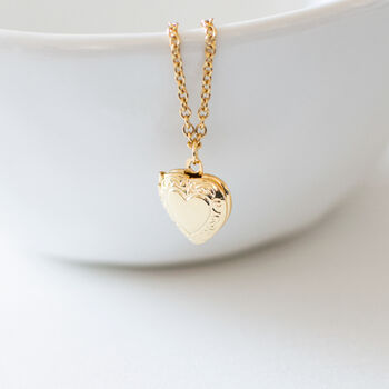 Dainty Gold Plated Heart Locket, 2 of 8