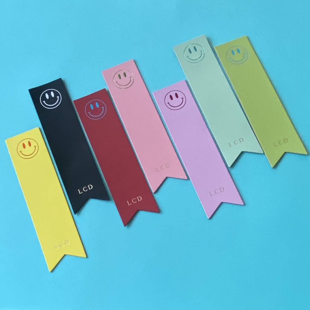 Smiley Recycled Leather Bookmark, 1 of 2