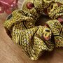 Woodland Mushroom Floral Cotton Scrunchie Hair Tie, thumbnail 3 of 4