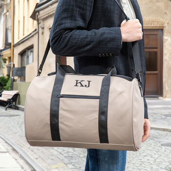 Personalised Barrel Weekend Holdall With Shoulder Strap, 3 of 12