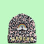 Kids Personalised Beanie Pink Leopard, thumbnail 2 of 11