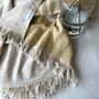 Milos Linen Blend Striped Blanket Mustard, thumbnail 5 of 11