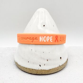 Orange Awareness Ribbon Bracelet Wristband, 5 of 8