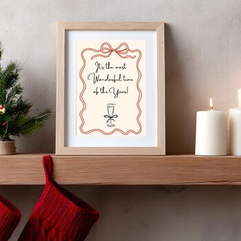 A4 Christmas Art Print, It's The Most Wonderful Time Of The Year, 4 of 5