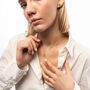 Sterling Silver Safety Pin Necklace With Beaded Chain, thumbnail 4 of 11