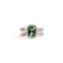 Double Band Teal Tourmaline Engagement Ring, thumbnail 2 of 4