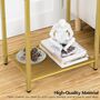Gold Side Table Bed Side Table Glass Sofa Side Table, thumbnail 7 of 9