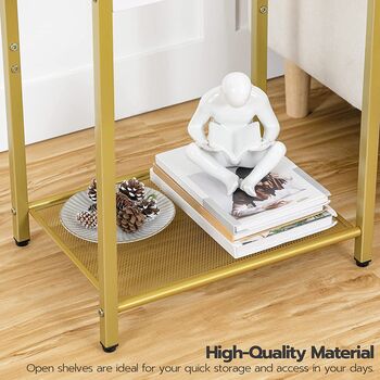 Gold Side Table Bed Side Table Glass Sofa Side Table, 7 of 9