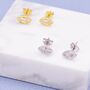 Sterling Silver White Topaz Marquise Stud Earrings, thumbnail 2 of 12
