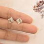 Gold Plated Stud Earrings Square Cz Sizes 5mm, 6mm Or 7mm, thumbnail 1 of 2