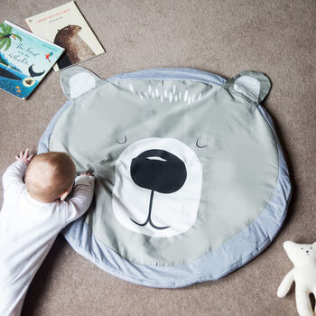 Personalised Adorable Bear Face Baby Play Mat, 4 of 6