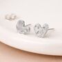 Sterling Silver Hammered Heart Stud Earrings – 12mm, thumbnail 1 of 5