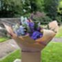 Purple Tones Flower Bouquet Bespoke Hand Tied, thumbnail 4 of 4