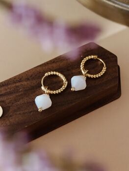 Aurora Rhombus Dendritic Agate Earrings, 3 of 8