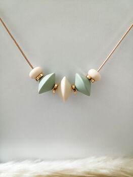 Sage And Cream Silicone Necklace, 2 of 8