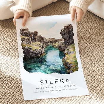 Iceland Travel Poster Of Silfra, 3 of 7