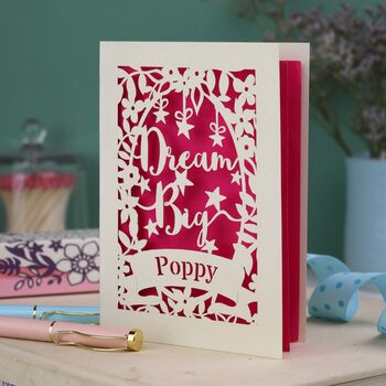 Personalised Papercut Dream Big Card, 6 of 7