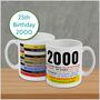 Personalised 25th Birthday Gift Mug Of Music 2000, thumbnail 1 of 6