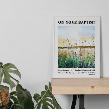 Personalised Baptism Meadows Print Baptism Gift, 5 of 5