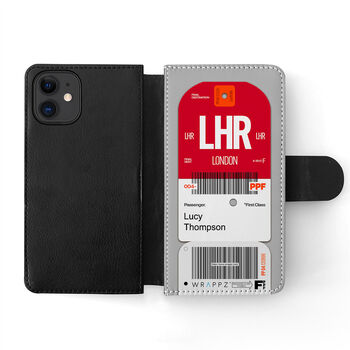 Personalised Leather London Design Wallet Flip Case, 4 of 9
