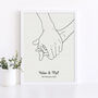 Personalised Holding Hands Wedding Print, thumbnail 3 of 6