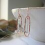Rose Gold Filled Moonstone Oval Earrings, thumbnail 3 of 6