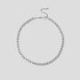 Sterling Silver Beaded Ball Chain Choker Necklace, thumbnail 1 of 10