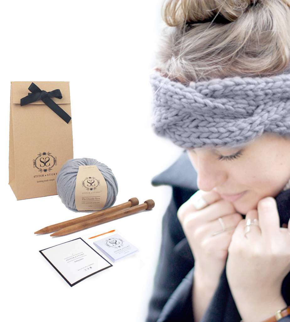 Make Your Own Cable Headband Knitting Kit By Stitch & Story
