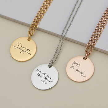 Handwriting Disc Necklace, 3 of 8