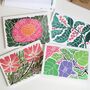 Colourful Linocut Birth Flower Notecards Set Of 12, thumbnail 9 of 10