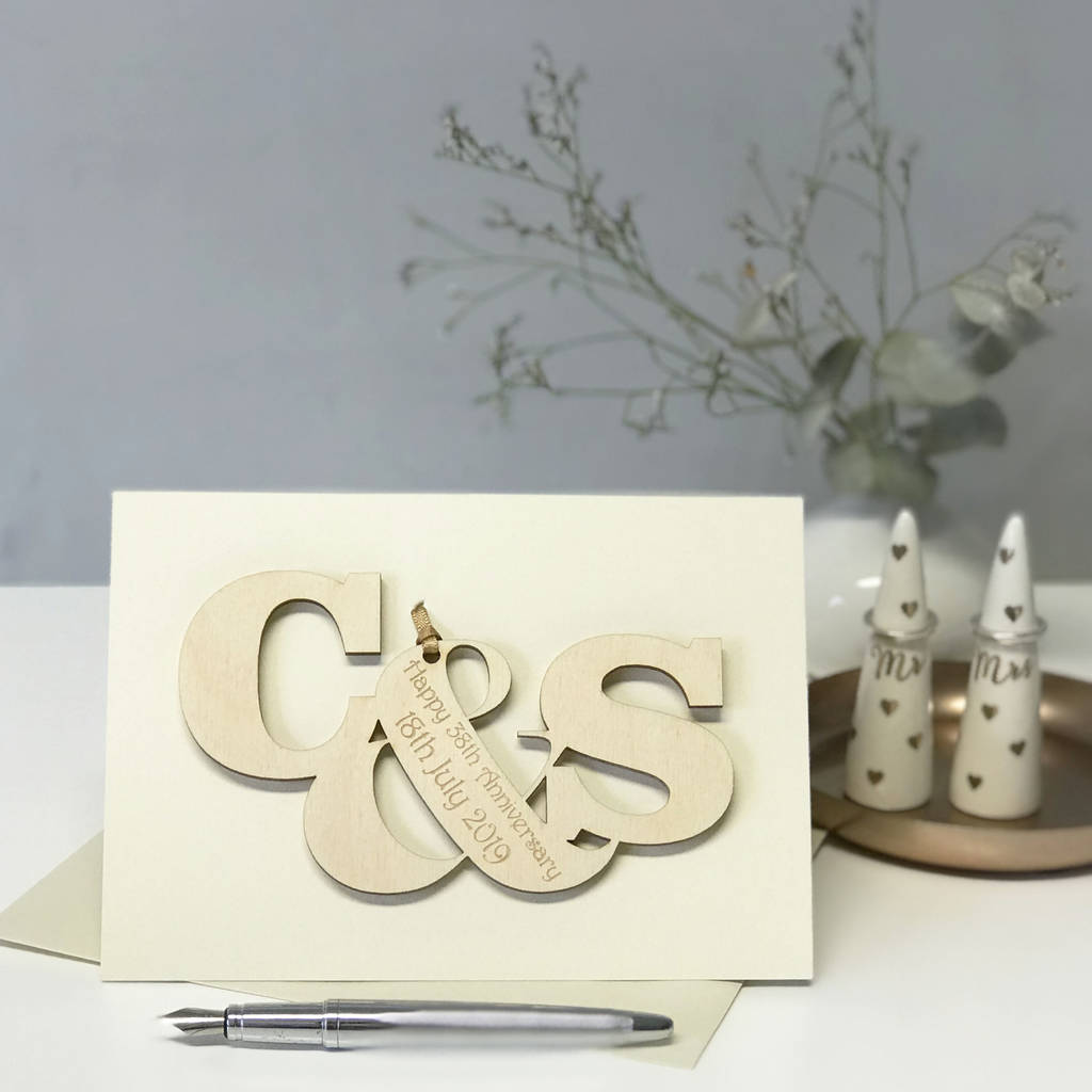 Personalised Entwined Letters Anniversary Card, 1 of 12
