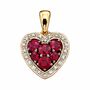 9ct Gold Precious Stone Heart Necklace With Diamonds, thumbnail 1 of 9