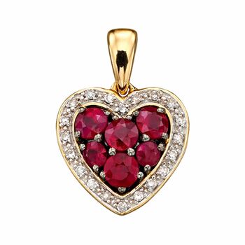 9ct Gold Precious Stone Heart Necklace With Diamonds, 2 of 11