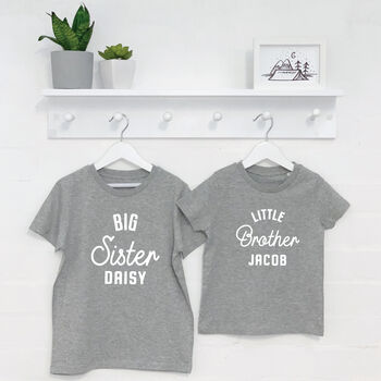 Brother Sister Matching Personalised T Shirt Set, 5 of 7