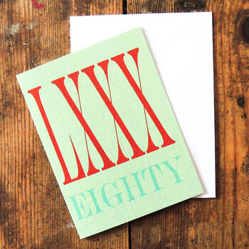 Mini Roman Numerals Eighty Card, 3 of 5