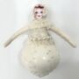 Spun Cotton And Glass Christmas Cream Bauble Girl, thumbnail 1 of 5