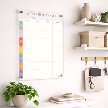 Personalise Acrylic Weekly Meal Planner Whiteboard, 6 of 7