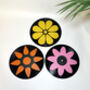 Flower Set Of Three Seven' Mini Record Decor, thumbnail 1 of 6