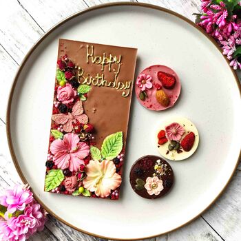 Chocolate Personalised Flowers, Artisan Hibiscus Gift, 8 of 8