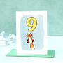 Fox Child's Birthday Choose Your Number Card, thumbnail 2 of 12