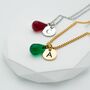 Initial Disc Necklace With Birthstone, thumbnail 1 of 12