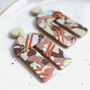 Dusty Pink Terrazzo Clay Statement Arch Earrings, thumbnail 2 of 4