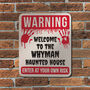 Personalised Halloween Caution Sign, thumbnail 1 of 4