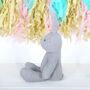 Grey Bunny Rabbit Rattle And Personalised Bag, thumbnail 4 of 5