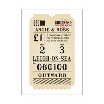 Vintage Personalised Bus Ticket Print, 2 of 6