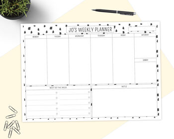 Personalised Spotty Weekly Planner Tear Off Pad, 4 of 7